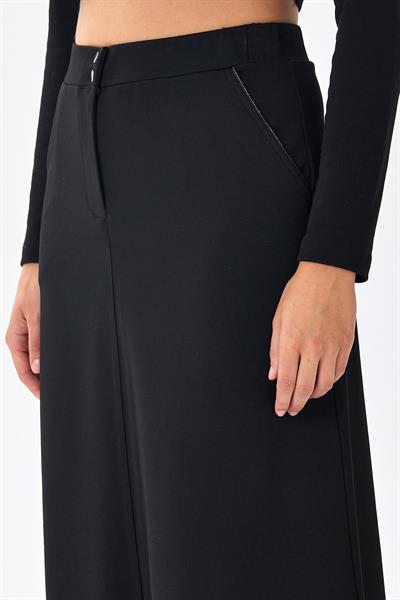 Beli Lastikli Çıtçıtlı Cep Detaylı Etek 256-2011