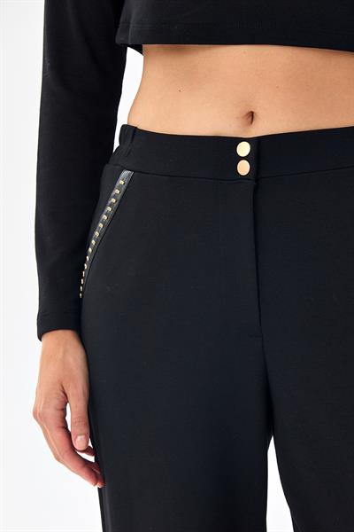Beli Lastikli Çıtçıtlı Cepli Pantolon 256-2003
