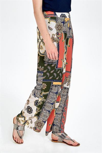 Beli Lastikli Desenli Bol Pantolon 099-6003