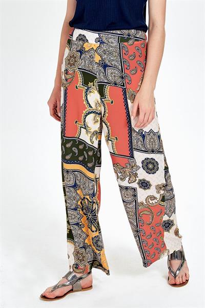 Beli Lastikli Desenli Bol Pantolon 099-6003