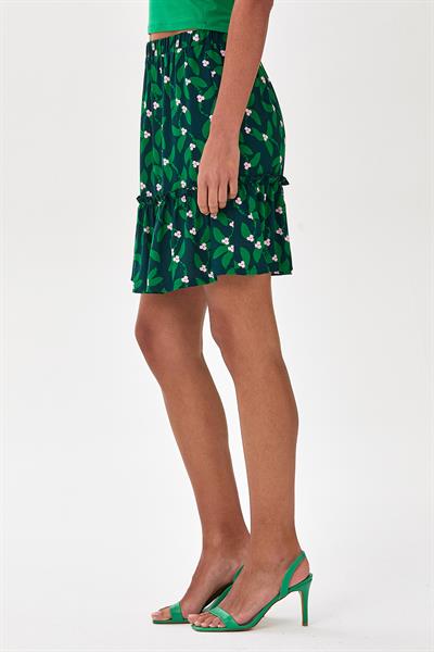 Beli Lastikli Desenli Etek 025-3504