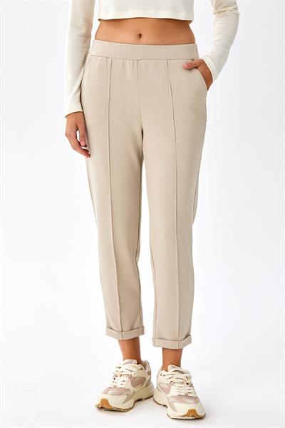 Beli Lastikli Duble Paça Cepli Pantolon 256-2101