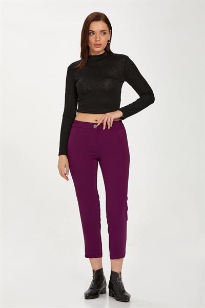 Beli Lastikli Düğmeli Pantolon 234-3502