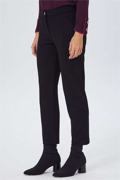 Beli Lastikli Düğmeli Pantolon 267-2002