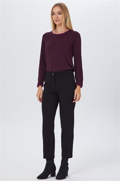 Beli Lastikli Düğmeli Pantolon 267-2002