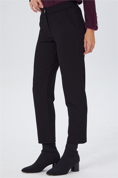 Beli Lastikli Düğmeli Pantolon 267-2002