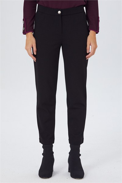 Beli Lastikli Düğmeli Pantolon 267-2002
