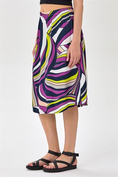 Beli Lastikli Midi Boy Etek 025-3520