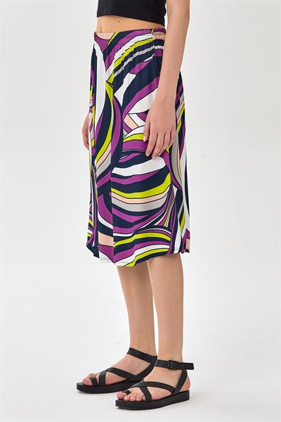 Beli Lastikli Midi Boy Etek 025-3520