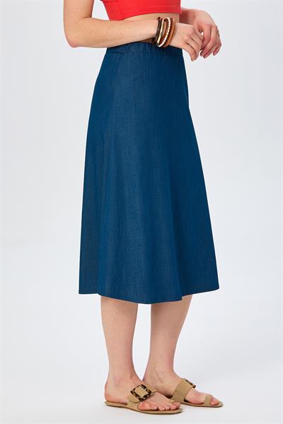 Beli Lastikli Midi Boy Etek 026-3519