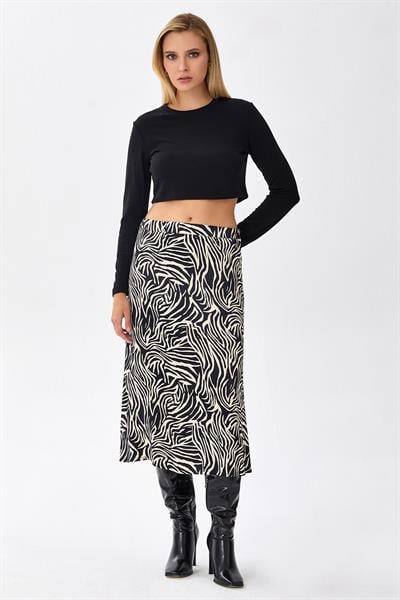 Beli Lastikli Midi Boy Etek 256-3500