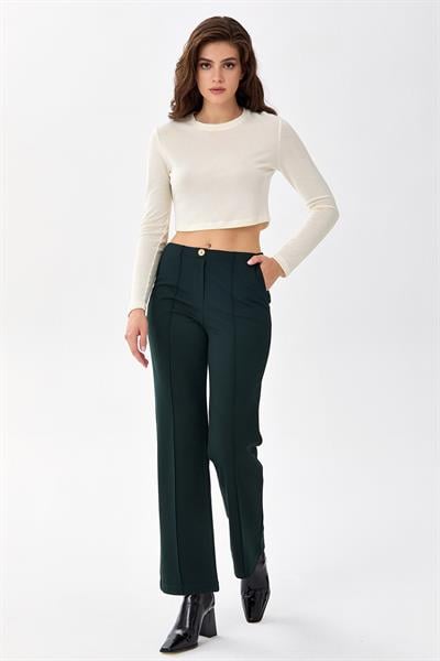 Beli Lastikli Önü Dikişli Cepli Pantolon 256-2008