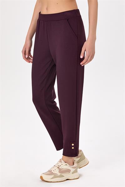 Beli Lastikli Paçası Çıtçıt Detaylı Cepli Pantolon 025-2101