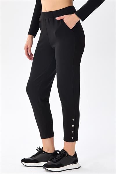 Beli Lastikli Paçası Çıtçıtlı Pantolon 256-2109