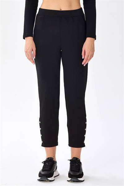 Beli Lastikli Paçası Çıtçıtlı Pantolon 256-2109