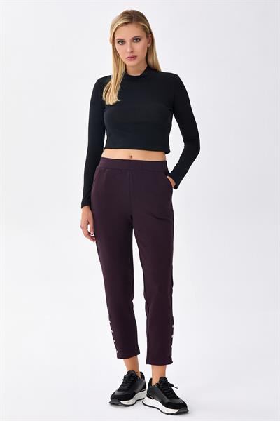 Beli Lastikli Paçası Çıtçıtlı Pantolon 256-2109