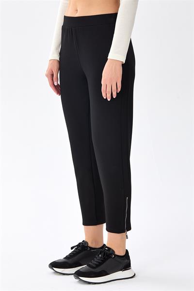 Beli Lastikli Paçası Fermuarlı Pantolon 256-2117