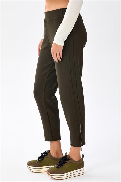 Beli Lastikli Paçası Fermuarlı Pantolon 256-2117