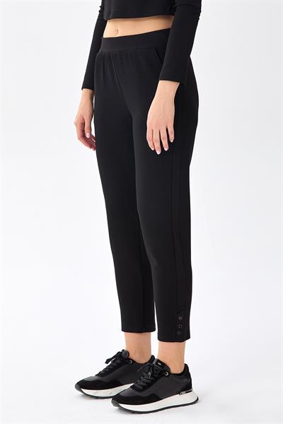 Beli Lastikli Paçası Kuşgözü Detaylı Pantolon 256-2119