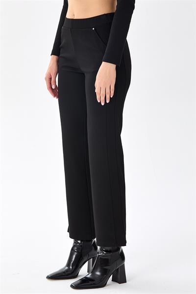 Beli Lastikli Paçası Yırtmaç Detaylı Pantolon 256-2006