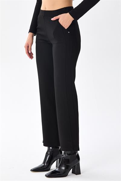 Beli Lastikli Paçası Yırtmaç Detaylı Pantolon 256-2006