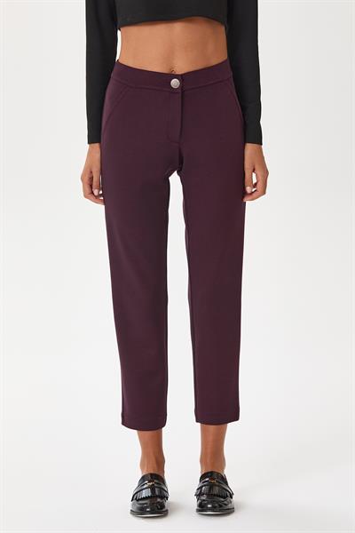 Beli Lastikli ve Düğmeli Pantolon 245-2025