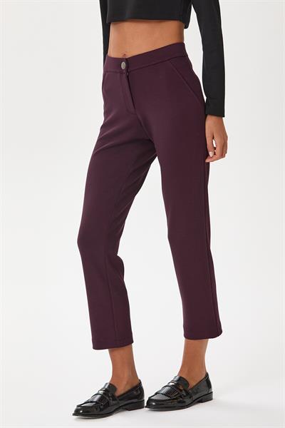 Beli Lastikli ve Düğmeli Pantolon 245-2025