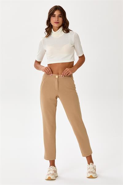 Beli Lastikli ve Düğmeli Pantolon 245-2025
