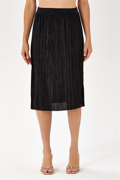 Beli Lastikli Pileli Midi Boy Etek 024-2014