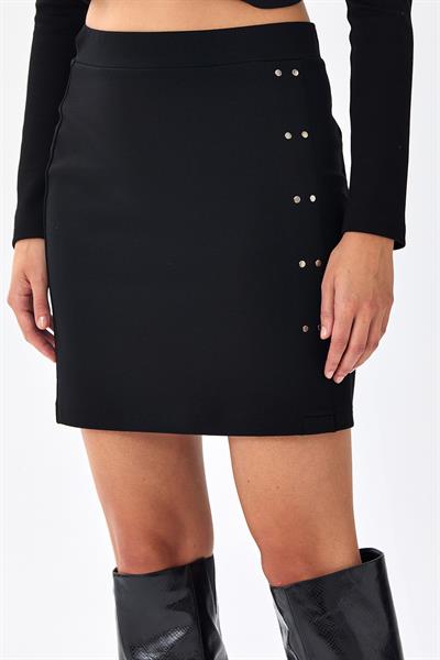 Beli Lastikli Rivet Detaylı Etek 256-2009