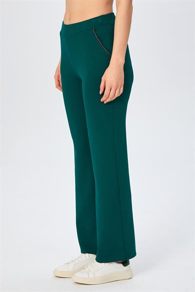Beli Lastikli Taş Şerit Detaylı Cepli Pantolon 026-2105