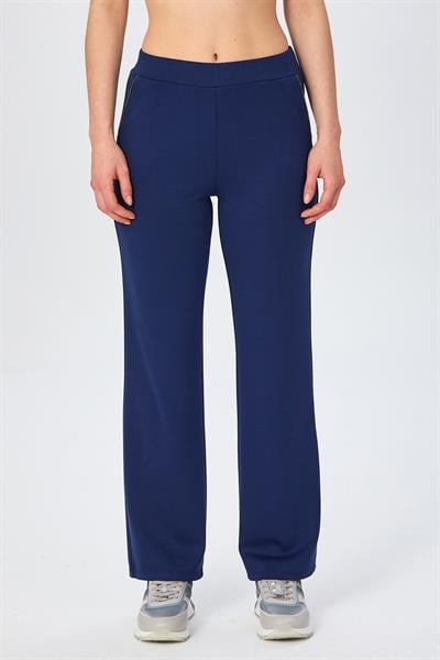 Beli Lastikli Taş Şerit Detaylı Cepli Pantolon 026-2105