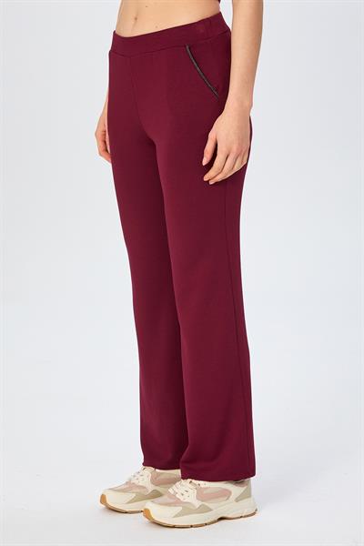 Beli Lastikli Taş Şerit Detaylı Cepli Pantolon 026-2105