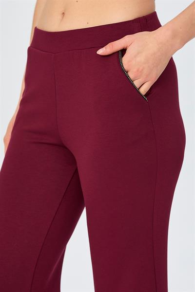 Beli Lastikli Taş Şerit Detaylı Cepli Pantolon 026-2105