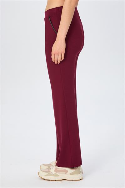Beli Lastikli Taş Şerit Detaylı Cepli Pantolon 026-2105