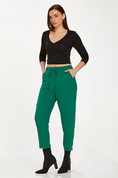 Beli Lastikli ve Bağcıklı Cepli Pantolon 234-3500