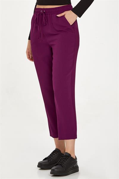 Beli Lastikli ve Bağcıklı Cepli Pantolon 234-3500