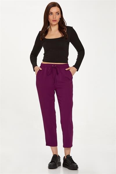 Beli Lastikli ve Bağcıklı Cepli Pantolon 234-3500