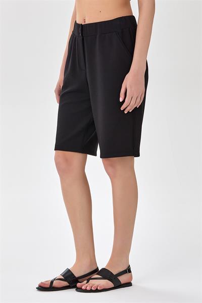 Beli Lastikli ve Çıtçıtlı Cepli Şort 025-2016