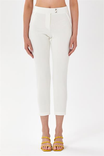 Beli Lastikli ve Çıtçıtlı Pantolon 024-2013