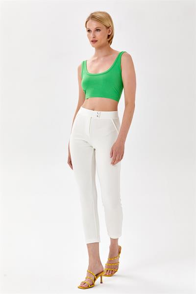 Beli Lastikli ve Çıtçıtlı Pantolon 024-2013