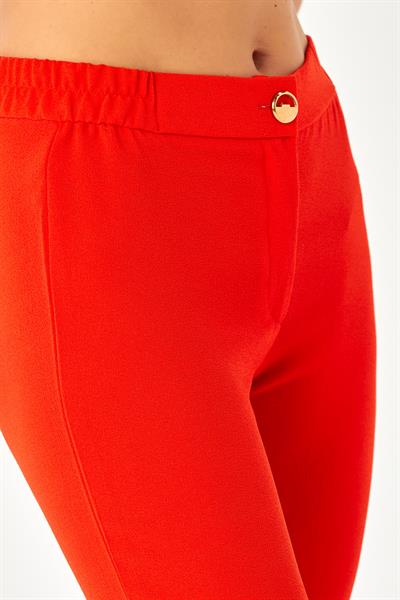 Beli Lastikli ve Düğmeli Pantolon 024-3500