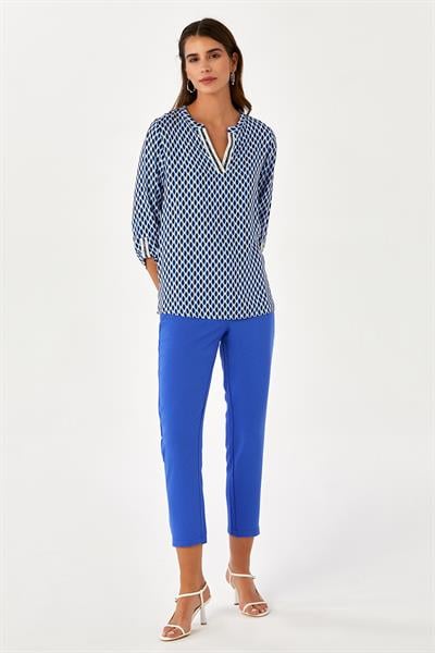 Beli Lastikli ve Düğmeli Pantolon 024-3500