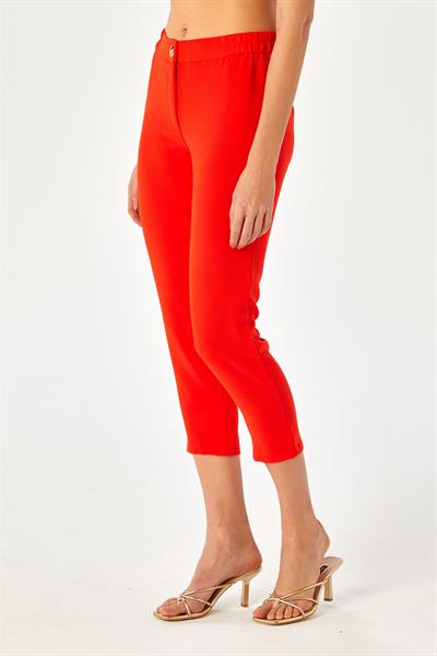 Beli Lastikli ve Düğmeli Pantolon 024-3500