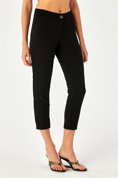 Beli Lastikli ve Düğmeli Pantolon 024-3500