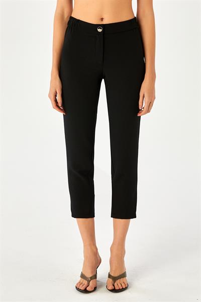 Beli Lastikli ve Düğmeli Pantolon 024-3500