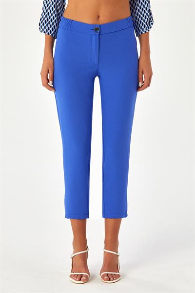 Beli Lastikli ve Düğmeli Pantolon 024-3500