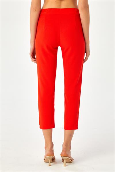 Beli Lastikli ve Düğmeli Pantolon 024-3500