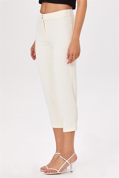 Beli Lastikli ve Düğmeli Pantolon 025-3515