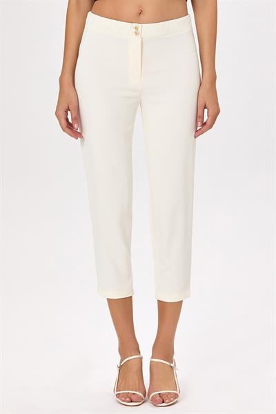 Beli Lastikli ve Düğmeli Pantolon 025-3515